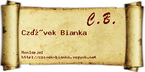 Czövek Bianka névjegykártya