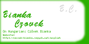 bianka czovek business card